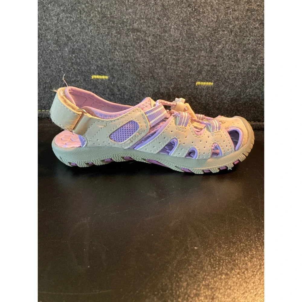 Khombu Dana Kids Grey Purple Closed Toe Sport Water Sandals Size 12 1182623
